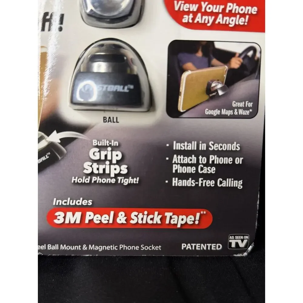 New Fastball Magnetic Ball & Socket Phone Mount BulbHead Dashboard 360 Any Angle